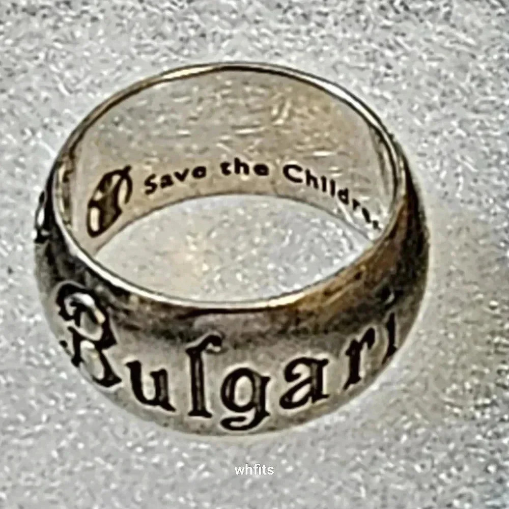 Vintage Bulgari Save the Children Sterling Silver Ring 53mm Size 6.5